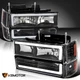 Fits 1994-1998 Chevy C10 C/K 1500 2500 Tahoe LED Tube Black Headlights+Bumper