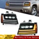 Pair Projector Full LED Headlights For 2007-2014 Chevy Tahoe/ Avalanche/Suburban