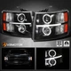 Black Fits 2007-2013 Chevy Silverado 1500 2500 3500 LED Halo Projector Headlight Black Fits 2007-2013 Chevy Silverado 1500 2500 3500 LED Halo Projector Headlight