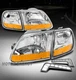 For 97-03 Ford F-150 F150 Harley Davidson Style Chrome Headlight +LED DRL Signal