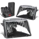 For 1993-1997 Ford Ranger Pickup Pair Black Crystal Headlight Head Lamp+Tool Box