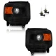 Pair Headlights Projector For 2014-2018 GMC Sierra 1500 15-19 2500HD, w/Bulbs