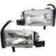 Headlight Set For 94-2001 Dodge Ram 1500 Left & Right Single Beam Headlight 2Pc