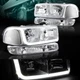 CHROME DRL LED HEADLIGHTS+BUMPER CLEAR REFLECTOR FIT 99-06 GMC SIERRA 1500/2500