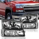 For 2003-2006 Chevy Silverado Chrome Housing Clear Corner Headlight Bumper Lamps