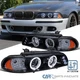 Fits 96-03 BMW E39 528i 530i Black/Smoke Projector Headlights LED Halo Rings