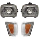 Headlight Kit For 1992-1995 Toyota Pickup Left and Right 4WD 4pc