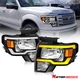 Headlights w/ LED DRL Sequential Turn Signal for 2009-14 Ford F150 DL3Z13008EB
