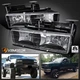 Black Fits 1988-1998 Chevy GMC C10 C/K Truck Headlights Lamps Replacement Pair