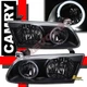 Black Halo Headlights Head Lamps 1 Pair For 2000 2001 Toyota Camry 4Dr Sedan 