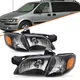 For 1997-2005 Pontiac Montana Chevy Venture Black Headlights Assembly L+R Pairs