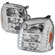 Fits 07-10 GMC YUKON Halo LED Projector Headlight With Clear Lens