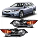 Headlight Assembly For Acura TSX 2009-2014 Black Housing Pair