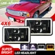 2pcs For Chevy S10 Blazer 1994-1997 4x6'' LED Headlights Hi-Lo Sealed Beam Halo