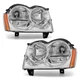 Pair Headlights For 2005-2007 Jeep Grand Cherokee 4-Door Sport Chrome Headlamps