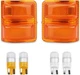 For 08-16 Ford F250 F350 F450 F550 Super Duty Side Mirror Light Housings+4 Blubs