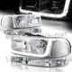 For 99-06 GMC Sierra 1500 2500 DRL LED Chrome Housing Headlights+Bumper 4PCS