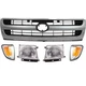 Halogen Headlight Grille Assembly Kit For 1997-2000 Toyota Tacoma RWD