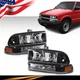 Black/Amber Corner Headlight Bumper Head Lamp for 98-04 CHEVY S10 PICKUP BLAZER