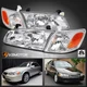 Fits 2000-2001 Toyota Camry Clear Headlights Headlamps+Corner Lights Left+Right