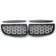 For BMW 3 Series E90 E91 05-08 Diamond Black Front Kidney Dual Slat Grill Grille