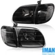 4PCS Black Housing Headlights White Corner For Tundra Regula/Access Cab 2000-04