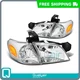 Headlights Euro Chrome Housing Amber Corner Lights for Chevy Venture 1997-2005