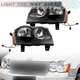 For Jeep Grand Cherokee 2005-2007 Black Halogen Headlight Left+Right Replacement