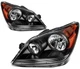 For 2008-2010 Honda Odyssey 3.5L Black Amber Halogen Headlights Assembly Pair