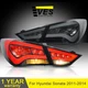 4PCS LED Tail Lights For 2011-2014 Hyundai Sonata VLAND SMOKED Lens Rear Lamps