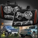 Black Fits 2007-2013 Chevy Avalanche 2007-2014 Tahoe Suburban Headlights Lamps