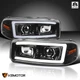 Jet Black Fits 1999-2006 GMC Sierra Denali Yukon Projector Headlights LED Strip