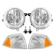 Headlights w/Corner Lamps for 2007-2010 Jeep Compass  L+R Factory Style W/Bulbs