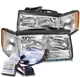 FOR 97-99 CADILLAC DEVILLAC CHROME REPLACEMENT HEADLIGHT HEADLAMP LAMP W/10K HID