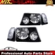 Headlights and Corner Lamps Set Fits 2001-2011 Ford Ranger Halogen Black Housing