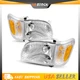 HeadLights Assemby For 2001-2004 Toyota Tacoma Corner Signal Lamps Black Chrome