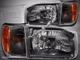For Nissan Pathfinder 99-04 Black Housing Clear Cover Lens with Corner Lights