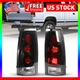 Pair Tail Lights LED Rear Lamp Clear Lens For 88-98 Chevy GMC C/K 1500 2500 3500
