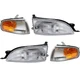 Headlight Set For 1995-1996 Toyota Camry Left and Right Side with Corner Lights