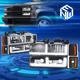 For 88-93 Chevy C/K F-Style LED DRL Headlight Turn Signal Lamp Replacement Black