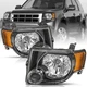 For 2008-2012 Ford Escape SUV Black Amber Halogen Headlights Assermbly Pair 