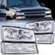 Headlight Assembly for 2003 2004 2005 2006 Chevy Silverado Avalanche 1500 1500HD