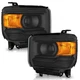 Pair Projector Headlights For 2014-2018 GMC Sierra 1500/15-19 2500HD 3500HD,Used