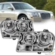 FOR 2005-2010 CHRYSLER 300 PAIR REPLACEMENT HEADLIGHTS HALOGEN CHROME HEADLAMPS