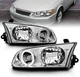 Chrome Replacement Headlights LED Halo Set For 2000-2001 Toyota Camry