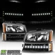 2003-2006 Chevy Silverado 1500 2500 3500 Headlights+LED Bumper Signal Lights Set
