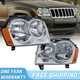 2X Headlights Headlamps Assembly For 2005-2007 Jeep Grand Cherokee headlights