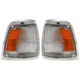 Corner Light Set For 1992-1995 Toyota Pickup 2WD With Bulb With Chrome Trim Pair