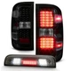 2014-2017 Chevy Silverado 1500 Black Smoke Tail Lights+LED 3rd Brake Cargo Lamp