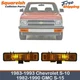 Front Bumper Parking Marker Light Set For 83-93 Chevrolet S-10 / 82-90  GMC S-15